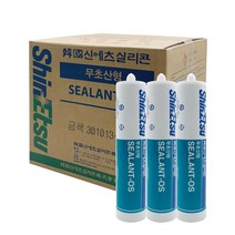 [박스판매] 신에츠 실리콘 OS 무초산실리콘 무초산 다목적 실리콘, 우드+마스킹테이프