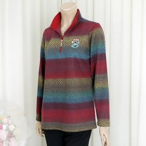 엄마티셔츠 무지개기모 지퍼티 60대 70대 아줌마옷 선물