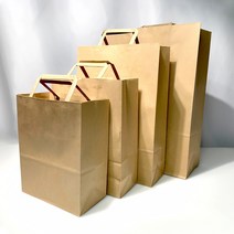 27리빙 튼튼한 크라프트 쇼핑백 소 선물 도시락 미니 무지 종이가방, 소 100개