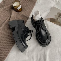 YAPOGI 홍 주 빅 사이즈 여성 통굽 로퍼 여 앵클 부티 라운드 단화