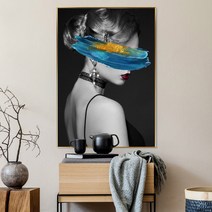 북유럽 여인 인물 추상화 그림 인테리어 거실 액자 원룸 미용실 여자방 인테리어 개업선물, 화이트