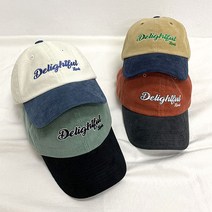 [언니온] 남녀공용_캐주얼 딜라이트 투톤 골덴 볼캡 모자 코듀로이 야구모자 (4컬러)