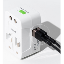해외 여행용 USB 올인원 멀티 어댑터 플러그 2포트, 1개