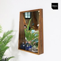 슐 멀바우 오크 원목 선반 벽걸이 거울 인테리어 화장대 욕실 매장 카페 SL053