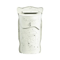 편지보관함 우편함 우체통 메일박스 야외 정원 레트로 사서함 장식 벽걸이 금속 국가 포스트 박스, 01 white