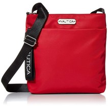 노티카 다이버 나일론 스몰 여성 크로스바디 백 지갑 조절 가능한 스트랩 포함 블루, Red
