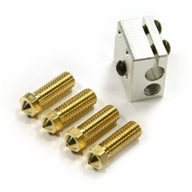 3D프린터노즐 RepRap 3D 프린터 용 고속 인쇄 팩 3.0mm 필라멘트 모든 금속 핫 엔드 4 x 노즐 화산 히터 블록, 한개옵션0