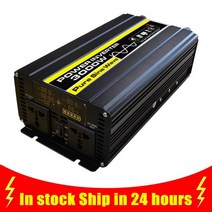차박 12v 3000W 자동차 전원 인버터 순수 사인파 LED 디스플레이 DC 12V/24V AC 220V 태양광 변압기 변환, DC12V-AC220V