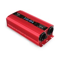 녹원LVYUAN 수정사인파 12V 24V 인버터 1500W~3000W 220V 차량용 캠핑용 차박 캠핑 자동차 인버터, 레드 2콘센트, 1개