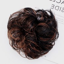 C컬 볼륨헤어 당고가발 8P 블랙브라운 곱창 만두머리 붙임머리 혼주 덧가발