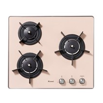 린나이 빌트인 가스쿡탑 3구 560X480 건전지 핑크펄 RBR-PF3041PD, 가스통 사용 - LPG
