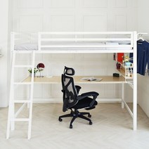 코모드i 올인원 스퀘어 책상형 벙커침대 슈퍼싱글 + 10cmCL라텍스매트 포함, 아이보리