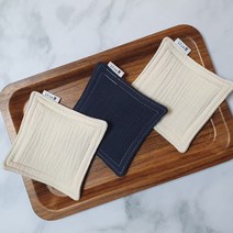 8중 패브릭 티코스터 / 요루 거즈 면 컵받침 / 티매트 (아이보리/ 차콜), 차콜