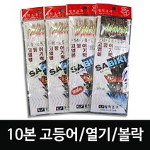 고등어 열기 볼락 메가리 전갱이 카드채비 10본 바다낚시 채비, 12호