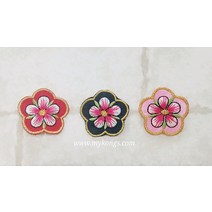 무궁화 자수와펜/배씨머리핀재료/상품권봉투 포장장식, 핑크