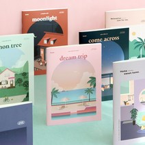 하루 A5 라인노트 중철 필기 공책 예쁜노트 일상 감성 일러스트 고등학생 대학생 학용품 선물, 04 PEACEFUL