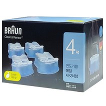 BRAUN 클린 앤 리뉴 면도기 세정액, CCR (4개입)