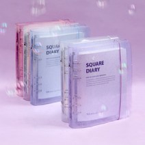 6공 다이어리 커버 속지 포함 A6 투명 다꾸 육공 다이어리 꾸미기 대학생 수험생 선물 화이트 퍼플 투명 핑크 블루, 01투명