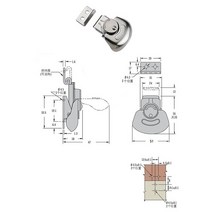 XK705-3 로터리 드로우 래치 수직 동일 SOUTHCO K3-1625-52, 03 XK705-5-304