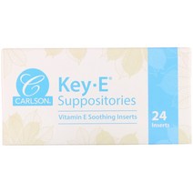 Carlson Labs Key E 좌약 부드러운 삽입 좌약 24정
