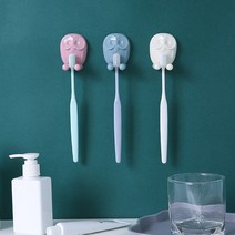 1+1 심플 부엉이 걸이 주방 부착 걸이 칫솔걸이 캐릭터콘센트 플러그 수납 후크 펀칭 프리, 분홍색, 단일 팩
