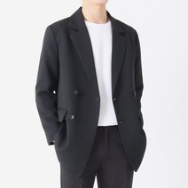지지블랙 알렉산더 프리미엄 더블 정장 자켓 세미 오버핏 블레이저 빅사이즈 정장 마이