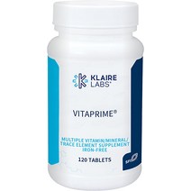 [캐로플] Klaire Labs Vitaprime 비타민 B 엽산 단자 및 E 리튬 멀티비타민 건지 에너지를 지원하는 권위 매일 두 번 철분 프리 120정, [01] 60개(1팩)