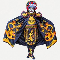 변검가면 중국 사천 마스크 변검술 기본 의상 세트 가면 마술, 상세 페이지 참고, 상세 페이지 참고, 05. 클래식 블랙 롱 클라우드 숄더 빅 드래곤