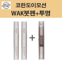 쌍용 코란도이모션 WAK 실키화이트펄 102 붓펜 + 투명붓펜제일 카페인트 자동차 차량용 셀프도색, WAK 실키화이트펄 붓펜+투명붓펜(제일)
