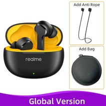 블루투스 이어폰 저가 콩나물 가성비 글로벌 버전 realme buds t100 tws, gv 블랙 백 b