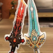 원신 쿠션 검 칼 모양 무기 베개 굿즈 65cm, 03  블루
