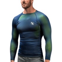 HAYABUSA 하야부사 래쉬가드 FUSION 퓨전 블루그린 긴팔 종합격투기 복싱 킥복싱 브라질 유술 MMA UFC 기능성 티셔츠