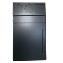 105061 파일 홀더 A4 사무실 가죽 회의 폴더 호텔 레스토랑 메뉴, A4 펜 슬롯 + 컵 홀더 블랙