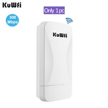 무선 라우터 KuWfi 야외 와이파이 라우터 CPE 브리지 장거리 확장기 무선 AP 리피터 지원 24V 번개 보호, 01 White-one pc_01 EU PLUG