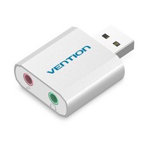 외장사운드카드 Vention USB 사운드 카드 오디오 인터페이스 외부 3.5mm 마이크 어댑터 노트북용 PS4 헤드, [01] SILVER