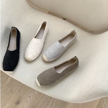 여성단화 독특한 패션 코디 패브릭 에스파듀 슬립온