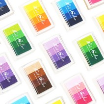 칼라 그라데이션 잉크패드 핑거프린트 4색, 2.Green (IN-31)