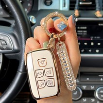 자동차 키 케이스 자동차 원격 키 케이스 커버 레인지 로버 스포츠 Evoque Freelander2 재규어 XF XJ Xe Xj, 02 A Round buckle White