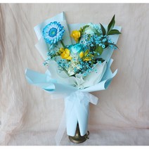 리리스 졸업식 블루컬러꽃다발 생화배송 정기구독 당일발송 기념일 여자친구 꽃선물 졸업 입학, 선택안함