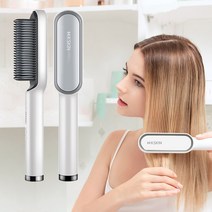 keka 빗 고데기 매직기 세라믹 PTC 30초 예열 헤어케어, 화이트