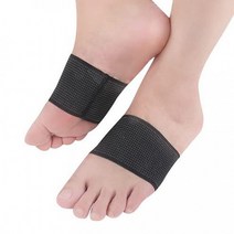 발 발바닥 밴드 평발 아치 탄력 보호대 [PK], 블랙(S-M)