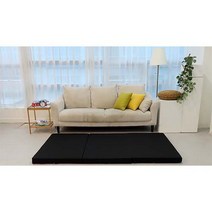 SEJEL.F (세젤에프) 3단 폴리 접이식 매트리스 빨아쓰는 HR스펀지 주문제작 침대 두꺼운 가성비 싱글 매트리스 블랙 7.5CM