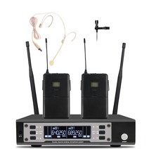 SOMLIMI EW135G4 UHF 장거리 듀얼 채널 핸드 헬드 전문 무선 마이크 시스템 무대 성능 동적, [05] Lavalier and pink