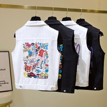 tagi S~5XL 청조끼 여성 캐주얼 데님 베스트 빅사이즈 가디건