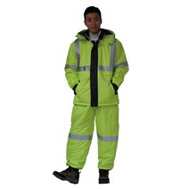 AJ-3004 방수방한복 하의 방수 발수 방풍처리 냉동창고 산업현장 도로공사 안전작업 오토바이 아진, AJ-3004-XL(100), 연두형광(하의)