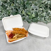 [B-001] 투고팩 펄프도시락 일체형 펄프용기 원터치 50개