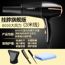 애완 동물 전용 헤어 드라이어 하이파워 목 견착 강아지드라이기 털말리기 애견드라이기, Black 8000의 홀터넥 버전이 기본으로 제공됩니다