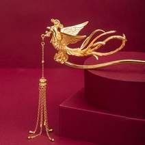 봉황비녀 중국 헤어 전통 올림머리 중전 혼주 비녀 핀 똥머리