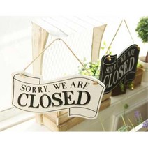 가계오픈 팻말 샌드위치 카페 빈티지 사인보드 방문문패 현판, 블랙