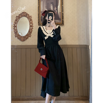 크루넥 원피스 여자 가을 오피스룩 하객원피스